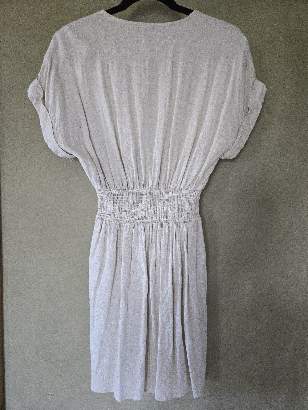Dex | Cream Lightweight Viscose & Linen Blend Dress, Size S - Picture 3 of 10